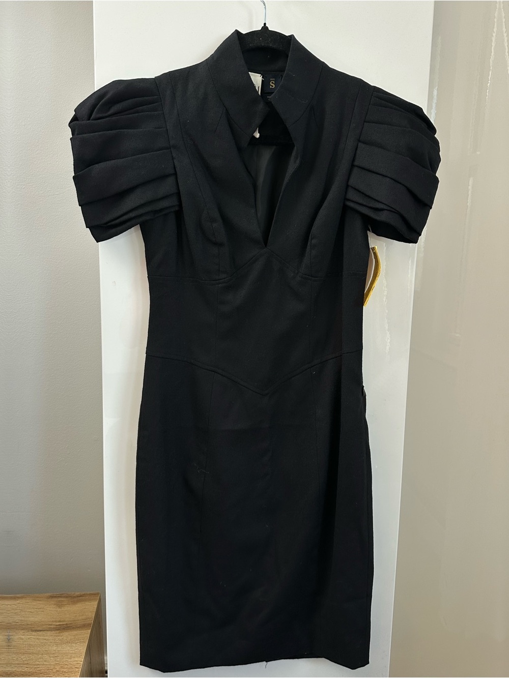 2010 Bird by Juicy Couture goth Dark Romantic Corset Sculptural Wool midi Dress